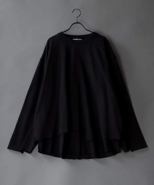 SITRY(シトリー)の「layered Loose silhouette crew neck T-shirt/レイヤード ルーズシルエット クルーネック Tシャツ(Tシャツ/カットソー・メンズ・ホワイト/ブラック/ブラック系その他・M/L)」の1枚目の写真