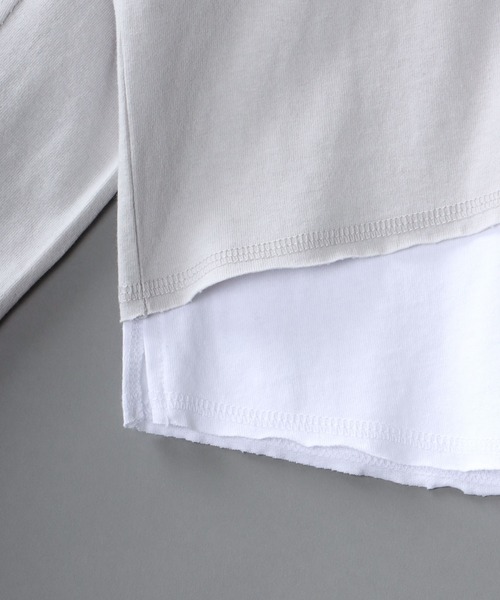 SITRY(シトリー)の「layered Loose silhouette crew neck T-shirt/レイヤード ルーズシルエット クルーネック Tシャツ(Tシャツ/カットソー・メンズ・ホワイト/ブラック/ブラック系その他・M/L)」の6枚目の写真