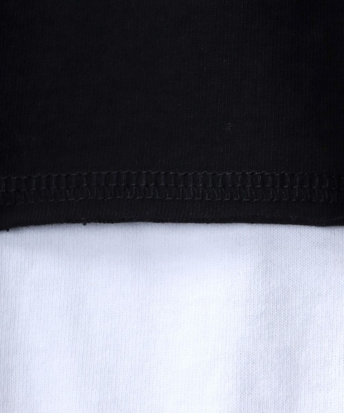SITRY(シトリー)の「layered Loose silhouette crew neck T-shirt/レイヤード ルーズシルエット クルーネック Tシャツ(Tシャツ/カットソー・メンズ・ホワイト/ブラック/ブラック系その他・M/L)」の5枚目の写真