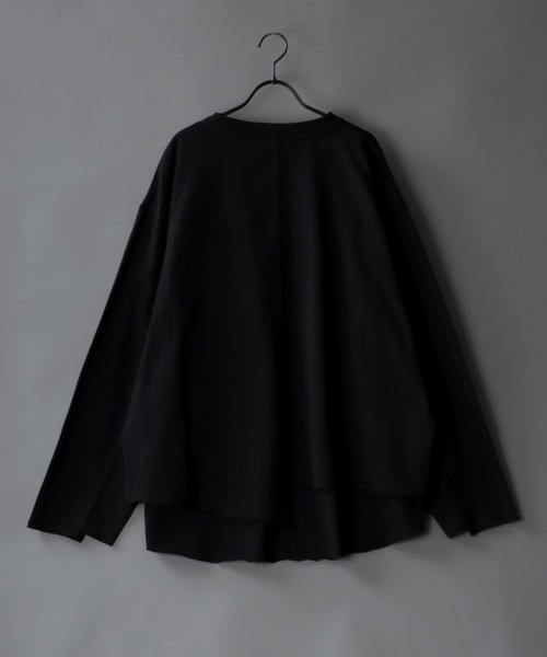 SITRY(シトリー)の「layered Loose silhouette crew neck T-shirt/レイヤード ルーズシルエット クルーネック Tシャツ(Tシャツ/カットソー・メンズ・ホワイト/ブラック/ブラック系その他・M/L)」の13枚目の写真