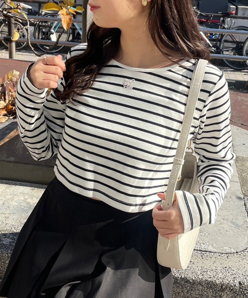 one after another NICE CLAUP(ワンアフターアナザーナイスクラップ)の「NC刺繍テレコトップス 2023SS(Tシャツ/カットソー・レディース・オフホワイト/アイボリー/ホワイト系その他/ホワイト系その他2・FREE)」の4枚目の写真