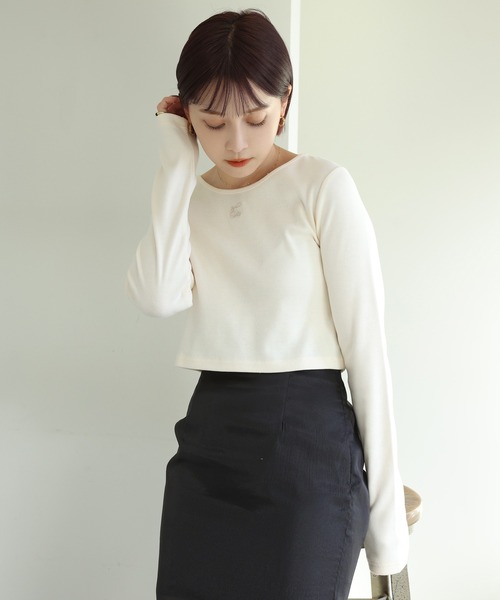 one after another NICE CLAUP(ワンアフターアナザーナイスクラップ)の「NC刺繍テレコトップス 2023SS(Tシャツ/カットソー・レディース・オフホワイト/アイボリー/ホワイト系その他/ホワイト系その他2・FREE)」の17枚目の写真