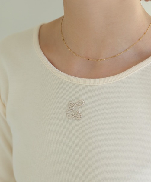 one after another NICE CLAUP(ワンアフターアナザーナイスクラップ)の「NC刺繍テレコトップス 2023SS(Tシャツ/カットソー・レディース・オフホワイト/アイボリー/ホワイト系その他/ホワイト系その他2・FREE)」の6枚目の写真