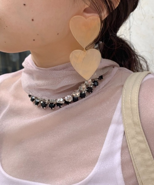 Casselini（キャセリーニ）の「Casselini(キャセリーニ)ハートビジューネックレス（ネックレス・レディース・ブラック/グリーン/クリア・FREE）」の10枚目の写真
