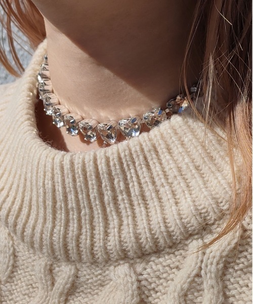 Casselini（キャセリーニ）の「Casselini(キャセリーニ)ハートビジューネックレス（ネックレス・レディース・ブラック/グリーン/クリア・FREE）」の17枚目の写真