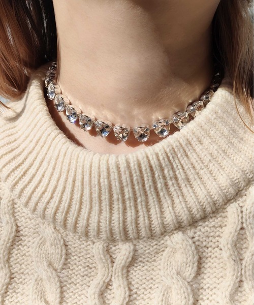 Casselini（キャセリーニ）の「Casselini(キャセリーニ)ハートビジューネックレス（ネックレス・レディース・ブラック/グリーン/クリア・FREE）」の21枚目の写真