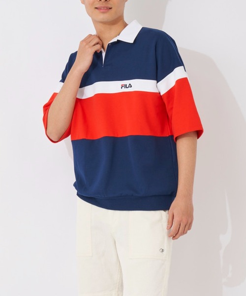 セール】【FILA:フィラ】半袖ボーダーポロシャツ（ポロシャツ