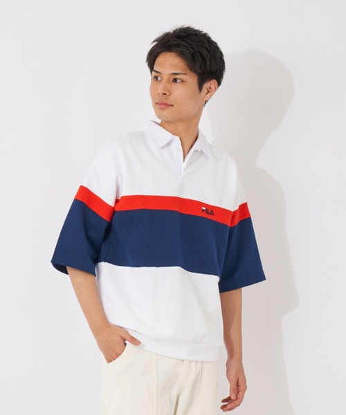セール】【FILA:フィラ】半袖ボーダーポロシャツ（ポロシャツ