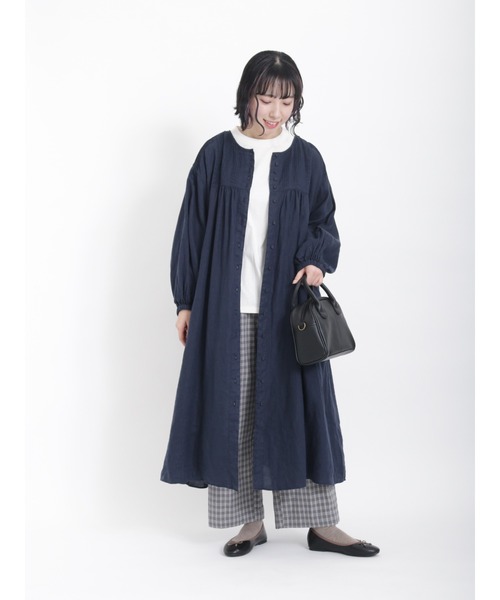 Samansa Mos2（サマンサ モスモス）の「綿麻チェックパンツ（その他パンツ・レディース・チャコール/ネイビー/ベージュ・ﾌﾘ-）」の9枚目の写真