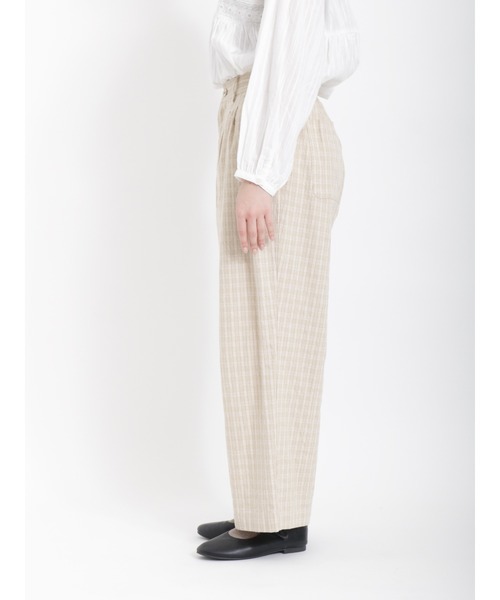 Samansa Mos2（サマンサ モスモス）の「綿麻チェックパンツ（その他