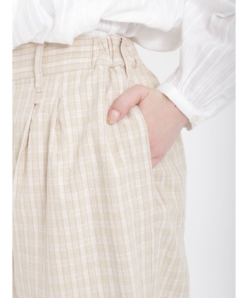 Samansa Mos2（サマンサ モスモス）の「綿麻チェックパンツ（その他パンツ・レディース・チャコール/ネイビー/ベージュ・ﾌﾘ-）」の4枚目の写真