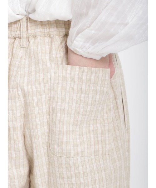 Samansa Mos2（サマンサ モスモス）の「綿麻チェックパンツ（その他パンツ・レディース・チャコール/ネイビー/ベージュ・ﾌﾘ-）」の5枚目の写真