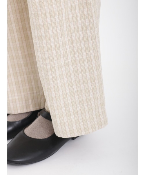 Samansa Mos2（サマンサ モスモス）の「綿麻チェックパンツ（その他パンツ・レディース・チャコール/ネイビー/ベージュ・ﾌﾘ-）」の6枚目の写真