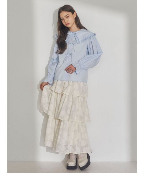 merry jenny（メリージェニー）の「デイジーシアーティアードスカート（スカート・レディース・ピンク/ブルー/アイボリー・FREE）」の14枚目の写真