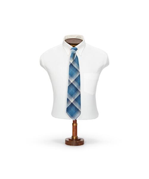 【$HW様】23SS新品　ハンドメイド プラッド ジャスペ ツイル タイ　ブルー RRL（ダブル アール エル）の「ハンドメイド プラッド ジャスペ ツイル