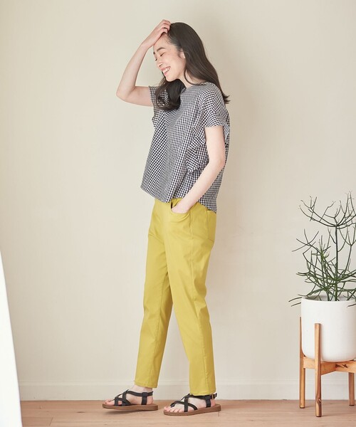 ANY（エニィ）の「【洗濯機可能】ライトリネンクロス　フレアスリーブ（シャツ/ブラウス・レディース・ブラック系6/ブラック系5/ベージュ系/ブラック系/イエロー系・F）」の9枚目の写真