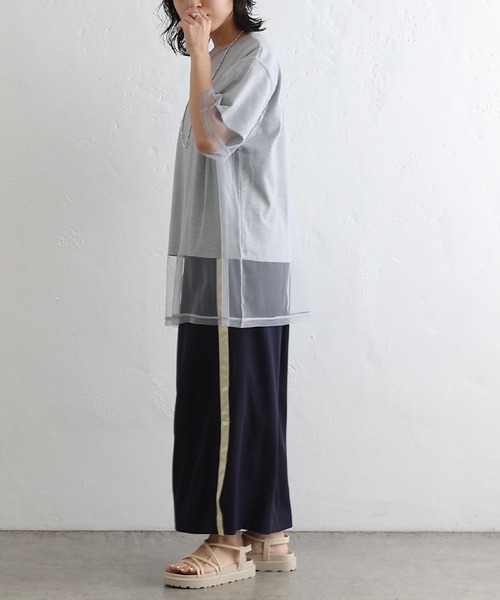 COLONY 2139（コロニートゥーワンスリーナイン）の「3WAYチュールレイヤードビッグTシャツ（Tシャツ/カットソー・レディース・オフホワイト/ブラック/グレー・FREE）」の11枚目の写真