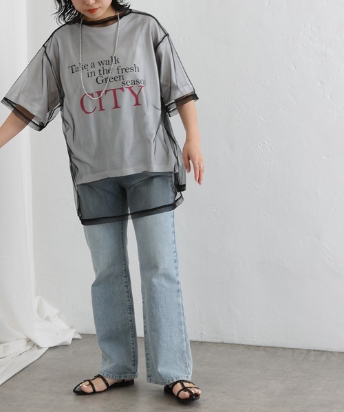 COLONY 2139（コロニートゥーワンスリーナイン）の「3WAYチュールレイヤードビッグTシャツ（Tシャツ/カットソー・レディース・オフホワイト/ブラック/グレー・FREE）」の14枚目の写真