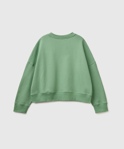 BENETTON (UNITED COLORS OF BENETTON)(ベネトンユナイテッドカラーズオブベネトン)の「ドロップショルダーボックスカットスウェットトレーナー(スウェット・レディース・ホワイト/グリーン/ブラック・SMALL/MEDIUM)」の7枚目の写真