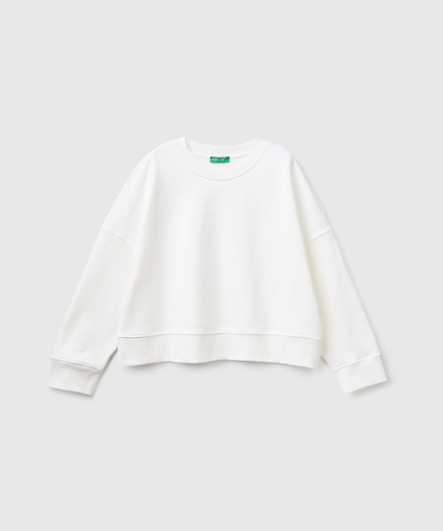 BENETTON (UNITED COLORS OF BENETTON)(ベネトンユナイテッドカラーズオブベネトン)の「ドロップショルダーボックスカットスウェットトレーナー(スウェット・レディース・ホワイト/グリーン/ブラック・SMALL/MEDIUM)」の10枚目の写真