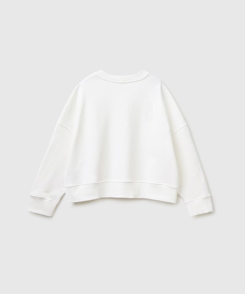 BENETTON (UNITED COLORS OF BENETTON)(ベネトンユナイテッドカラーズオブベネトン)の「ドロップショルダーボックスカットスウェットトレーナー(スウェット・レディース・ホワイト/グリーン/ブラック・SMALL/MEDIUM)」の11枚目の写真