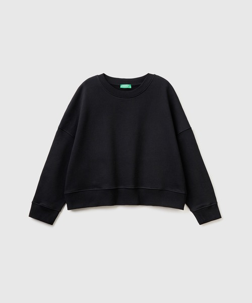 BENETTON (UNITED COLORS OF BENETTON)(ベネトンユナイテッドカラーズオブベネトン)の「ドロップショルダーボックスカットスウェットトレーナー(スウェット・レディース・ホワイト/グリーン/ブラック・SMALL/MEDIUM)」の14枚目の写真