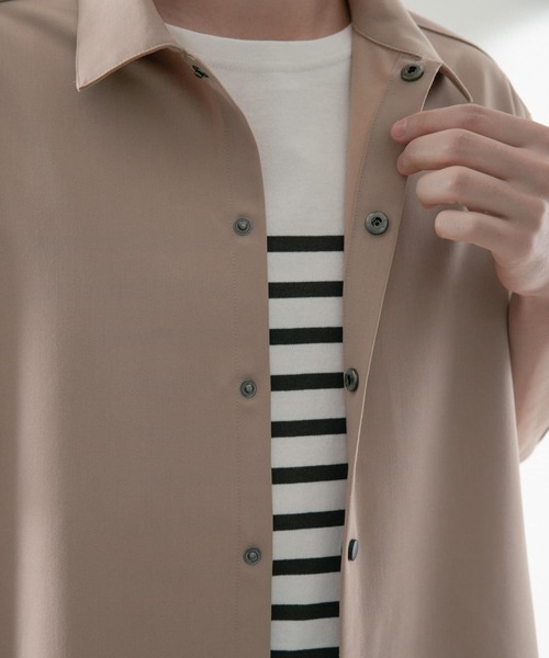 ITEMS URBANRESEARCH（アイテムズ アーバンリサーチ）の「TRストレッチ 半袖シャツ（シャツ/ブラウス・メンズ・ベージュ/ブラック/ブルー/グレー・LARGE/MEDIUM）」の8枚目の写真