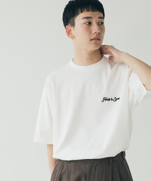 FORK&SPOON(フォークアンドスプーン)の「『ユニセックス』FORK&SPOON チェーンステッチロゴTシャツ(Tシャツ/カットソー・メンズ・チャコールグレー/ホワイト/ベージュ・4/5)」の19枚目の写真