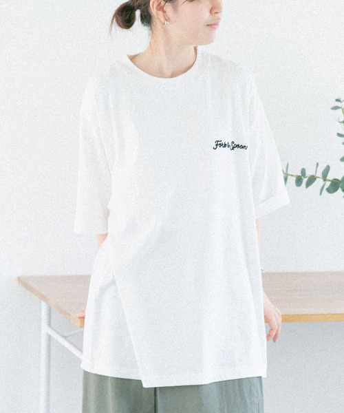 FORK&SPOON(フォークアンドスプーン)の「『ユニセックス』FORK&SPOON チェーンステッチロゴTシャツ(Tシャツ/カットソー・メンズ・チャコールグレー/ホワイト/ベージュ・4/5)」の9枚目の写真