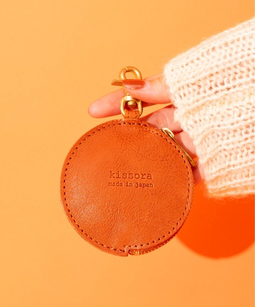 kissora（キソラ）の「【kissora/キソラ】 日本製 本革 小物入れ ブリリオ サークルコインケース（コインケース・レディース・ブラウン/ブラック/オリーブ/オレンジ/ネイビー/レッド・FREE）」の6枚目の写真
