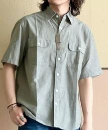 BACK NUMBER(バックナンバー)綿麻半袖ワークシャツ