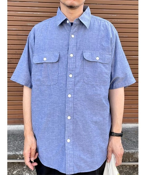 BACK NUMBER(バックナンバー)の「BACK NUMBER(バックナンバー)綿麻半袖ワークシャツ(シャツ/ブラウス・メンズ・ホワイト/ネイビー/オリーブ・L/M/XL)」の14枚目の写真