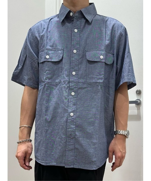 BACK NUMBER(バックナンバー)の「BACK NUMBER(バックナンバー)綿麻半袖ワークシャツ(シャツ/ブラウス・メンズ・ホワイト/ネイビー/オリーブ・L/M/XL)」の11枚目の写真