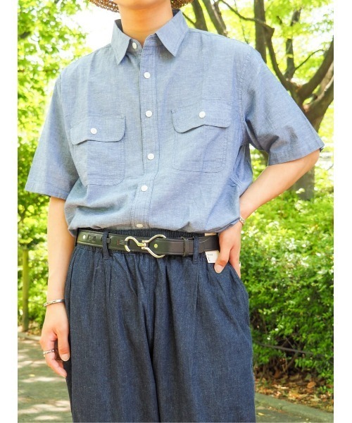 BACK NUMBER(バックナンバー)の「BACK NUMBER(バックナンバー)綿麻半袖ワークシャツ(シャツ/ブラウス・メンズ・ホワイト/ネイビー/オリーブ・L/M/XL)」の9枚目の写真