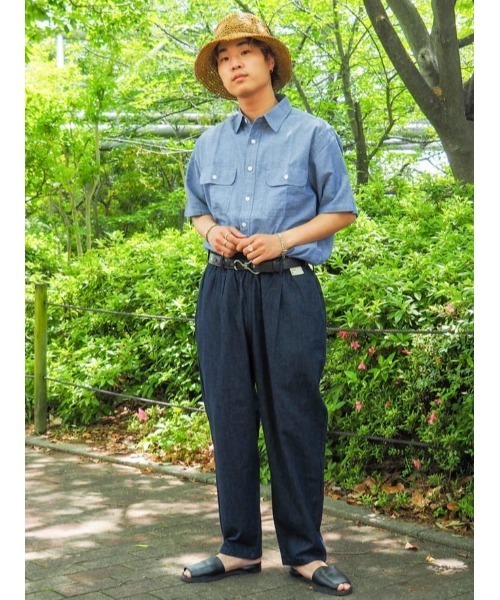 BACK NUMBER(バックナンバー)の「BACK NUMBER(バックナンバー)綿麻半袖ワークシャツ(シャツ/ブラウス・メンズ・ホワイト/ネイビー/オリーブ・L/M/XL)」の8枚目の写真