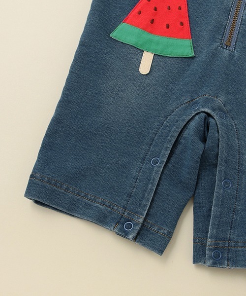 baby cheer(ベイビーチアー)の「スイカサロペットパンツ(サロペット/オーバーオール・キッズ・ネイビー・100-110cm/90-100cm/80-90cm/110-120cm)」の8枚目の写真