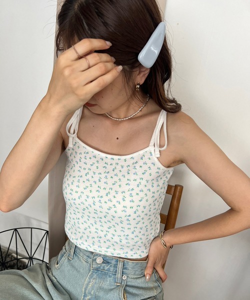 one after another NICE CLAUP(ワンアフターアナザーナイスクラップ)の「配色リボンキャミソール(キャミソール・レディース・ホワイト×ブラック/その他/ピンク/オフホワイト・FREE)」の12枚目の写真