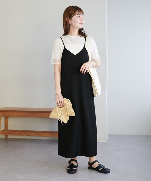 DISCOAT(ディスコート)の「シアー袖切替5分袖Tシャツ(Tシャツ/カットソー・レディース・ブラック/オフホワイト/スカイブルー/イエロー/オレンジ/ベビーピンク/グリーン系その他/ブラウン/ネイビー/チャコールグレー/モカ・FREE)」の12枚目の写真