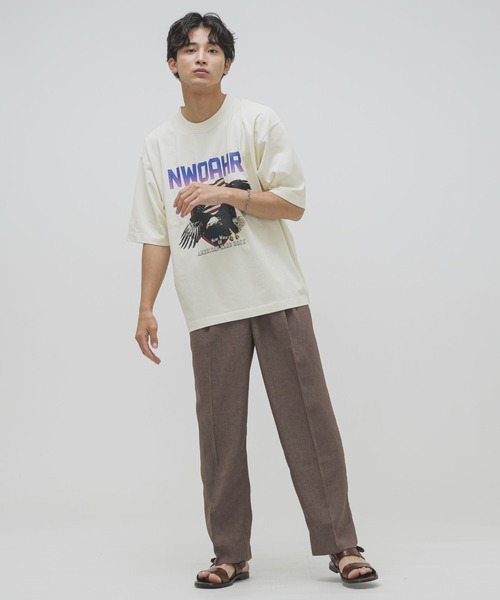 NANO universe(ナノユニバース)の「LB.04/テックリネン2タックパンツ(その他パンツ・メンズ・ブラウン/ネイビー/チャコール・L/M/S/XL)」の11枚目の写真