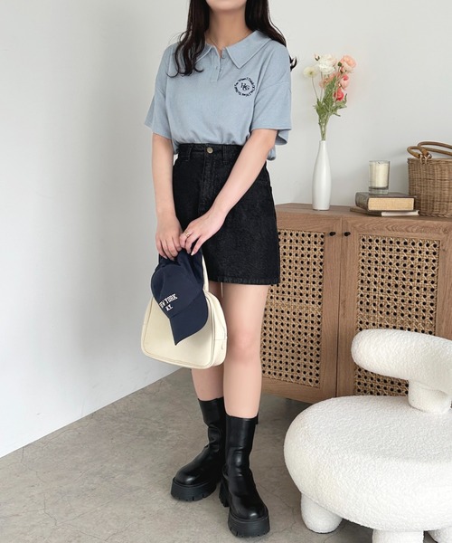 apres jour(アプレジュール)の「ワッフルポロトップス【ZOZOTOWN限定アイテム】(Tシャツ/カットソー・レディース・オフホワイト/ライトブルー/ピンク・フリー/X-LARGE)」の19枚目の写真