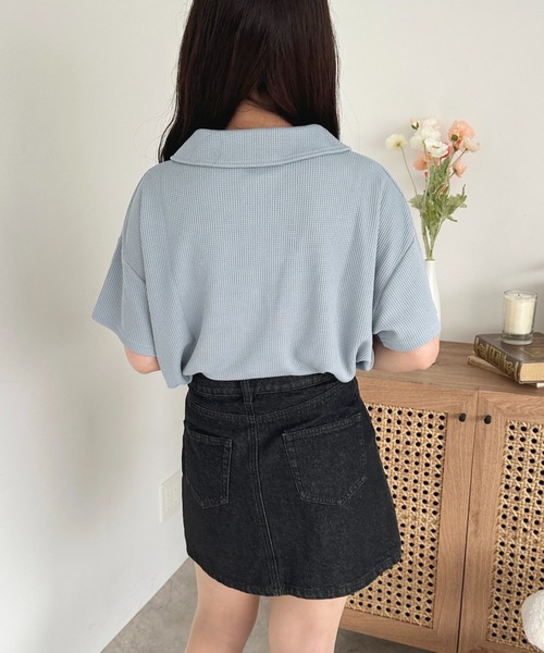 apres jour(アプレジュール)の「ワッフルポロトップス【ZOZOTOWN限定アイテム】(Tシャツ/カットソー・レディース・オフホワイト/ライトブルー/ピンク・フリー/X-LARGE)」の17枚目の写真