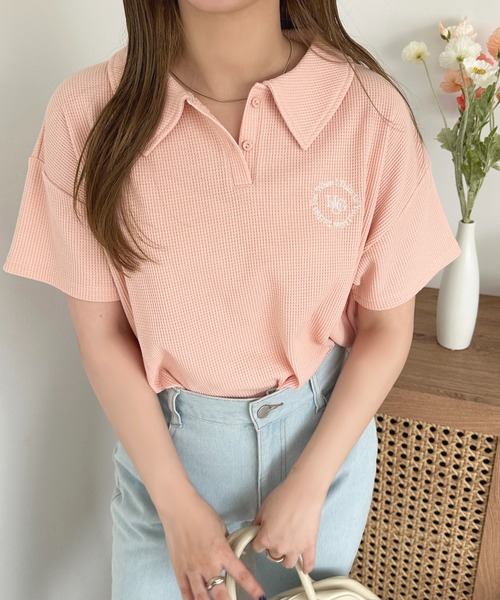 apres jour(アプレジュール)の「ワッフルポロトップス【ZOZOTOWN限定アイテム】(Tシャツ/カットソー・レディース・オフホワイト/ライトブルー/ピンク・フリー/X-LARGE)」の20枚目の写真