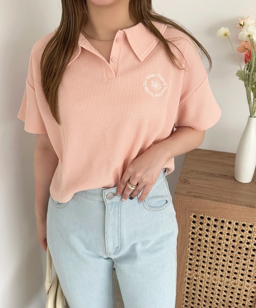 apres jour(アプレジュール)の「ワッフルポロトップス【ZOZOTOWN限定アイテム】(Tシャツ/カットソー・レディース・オフホワイト/ライトブルー/ピンク・フリー/X-LARGE)」の22枚目の写真