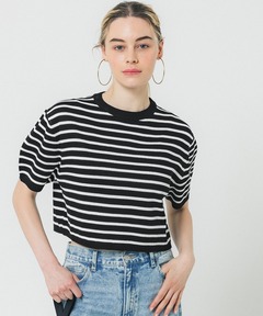 ケイタマルヤマ KEITA MARUYAMA 24SS Parisienne border Tシャツ カットソー パフスリーブ 1 ボルドー ネイビー  ブラック レディース Parisienne border Tシャツ｜KEITAMARUYAMA OFFICIAL ONLINE STORE