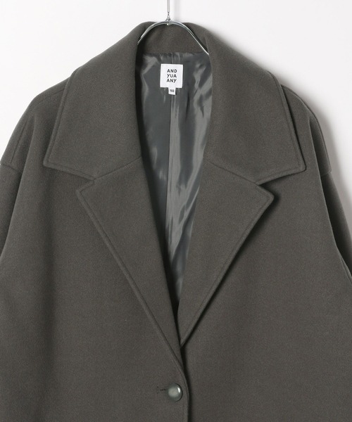 GLOBAL WORK(グローバルワーク)の「ウーリーテックミドルコート/AND YUA ANY/193241(その他アウター・キッズ・ブラック/アイボリー/グレー系その他・150cm/160cm)」の8枚目の写真