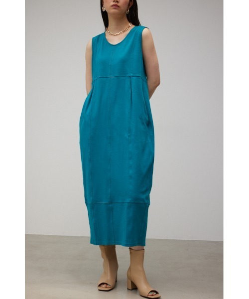 AZUL by moussy（アズールバイマウジー）の「STITCH DESIGN COCOON CUT OP（ワンピース・レディース・アイボリー/ターコイズブルー/ブラック・MEDIUM/SMALL）」の3枚目の写真