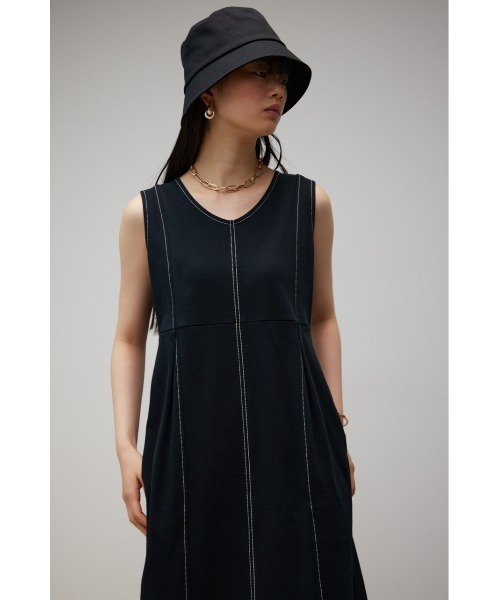 AZUL by moussy（アズールバイマウジー）の「STITCH DESIGN COCOON CUT OP（ワンピース・レディース・アイボリー/ターコイズブルー/ブラック・MEDIUM/SMALL）」の14枚目の写真