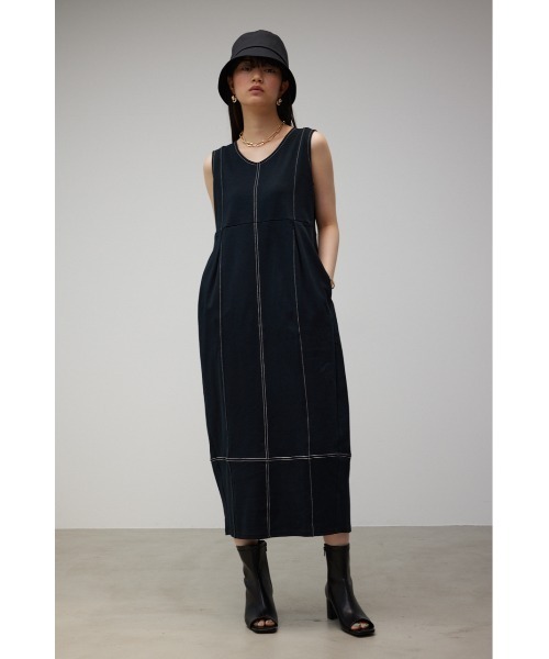 AZUL by moussy（アズールバイマウジー）の「STITCH DESIGN COCOON CUT OP（ワンピース・レディース・アイボリー/ターコイズブルー/ブラック・MEDIUM/SMALL）」の16枚目の写真