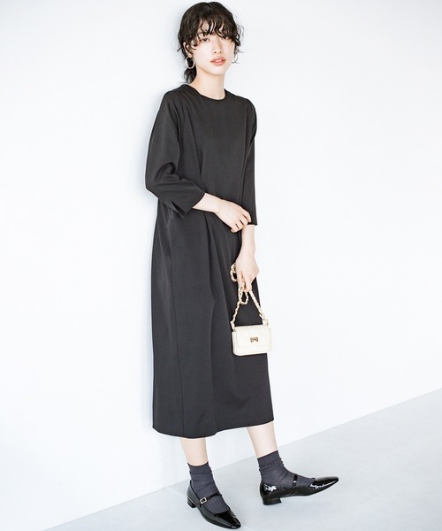 haco!(ハコ)の「今日はまじめな日!にお任せあれ スタイルUPワンピース(ワンピース・レディース・ネイビー/ブラック・SMALL/MEDIUM/X-LARGE/LARGE)」の10枚目の写真