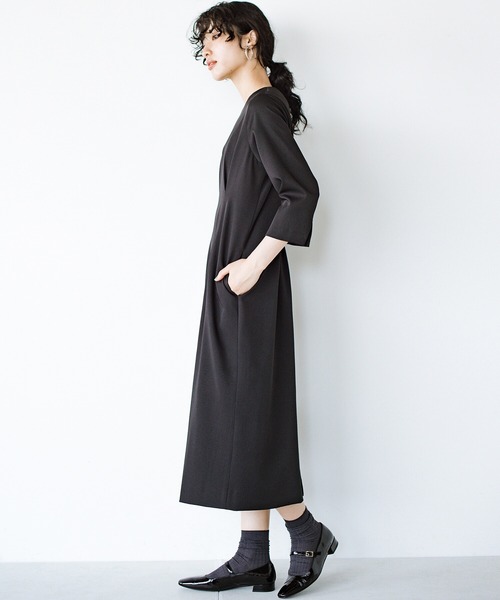haco!(ハコ)の「今日はまじめな日!にお任せあれ スタイルUPワンピース(ワンピース・レディース・ネイビー/ブラック・SMALL/MEDIUM/X-LARGE/LARGE)」の12枚目の写真